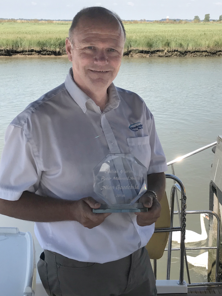 Alan Goodchild has been presented with the Peter Millward Award for his services to the marine industry.