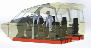A 3d model of the interior of a plane designed by Goodchild Marine.
