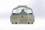 A 3d model of a Goodchild Marine vehicle with a person inside.