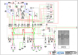 The wiring diagram for an electrical system by Goodchild Marine.