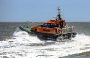 A Goodchild Marine boat sailing in the ocean.